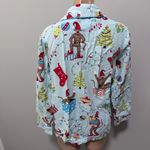 Nick & Nora  Sock Monkey Christmas Pajama Top Holiday Elf Tree Stocking Present Photo 2