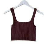 ZARA  Rust Brown Ribbed Knit Seamless Crop Tank Top SZ XS #1711 Photo 3