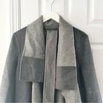 Diane Von Furstenberg  Mackenzie Grey Colorblock Reversible Wrap Wool Coat Small Photo 3