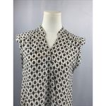 Lush Clothing Lush Printed Sleeveless Button-Up Blouse In Black & White Polyester Photo 2