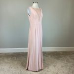 Adrianna Papell  Pink Crepe and Lace Evening Gown Size 10 Thigh Slit Formal Dress Photo 1