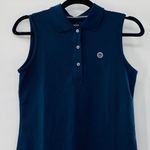 Tory Burch NEW Sport Performance Pique Sleeveless Collared Blue Polo Shirt XL Photo 9