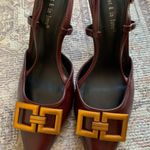 On feet & in love Heels Shoes Women Size 8 Burgundy Red Gold Elegant Formal Photo 0