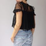 ZARA Black chiffon  ruffle blouse Photo 5