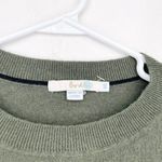 BODEN Sweater Women Size XS Green Side Button Long Sleeve Crewneck Tight Knit Photo 3