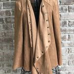 Chico's  Grommet faux suede drape jacket Small NWT Photo 0