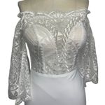 Wilderly Bride Violet Off the Shoulder Lace Deco Wedding Dress Size US 6 *Sample White Photo 3