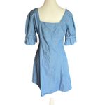 Umgee  Denim Women's S Mini Dress Blue Cotton Boho Western Festival Bohemian‎ Photo 2