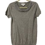 Elle  JEWELED COLLAR SHORT SLEEVE SWEATER Photo 0