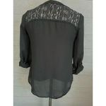 Candie's Candie’s semi-sheer black roll tab blouse Size Small Photo 2