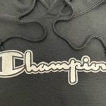Champion Black Reverse Weave Embroidered Cropped Hoodie Sweatshirt Photo 1