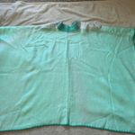 Soft Llama Wool Poncho Cape Coat Jacket Boho Festival Handwoven Aqua/Teal OSFM Blue Size undefined Photo 4