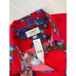 J.Crew NWT Womens Button Down Office Shirt Classic Fit Red & Blue Floral Size 2 Photo 6