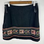 THML Skirt Womens S Black Linen Embroidered Boho Festival Coastal Chic Resort Photo 2