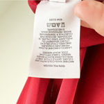 EXPRESS  Satin Silky V neck Button Detail Balloon Sleeve Blouse Top Crimson Med Photo 6