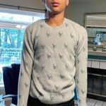 360 Cashmere Skull Cashmere Indie Skull Print Sweater Teal S Photo 7