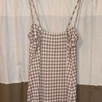 Moa Moa Boutique Plaid Mini Sundress Tan & Cream Size Medium Photo 6