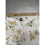Rachel Roy  Linen Pants Womens L Ivory Floral Wide Leg Elastic Waist Photo 3