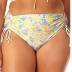 California Sunshine  Cinched Swim Bikini Bottom High Waisted Paisley Colorful 3X Photo 0