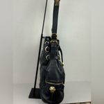 Jimmy Choo  Ramona black soft leather leather metal logo embellished satchel bag! Photo 4