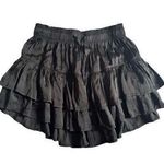 Aerie Women's Size XSMALL Tiered Ruffle Mini Skirt Dark Gray Elastic Waist NWT Photo 2