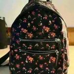 Black and Floral Print Mini Backpack Photo 0