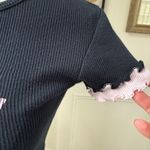 Vintage Y2K Kavio! Vail Colorado Baby Babydoll Tee Cropped S Black Photo 2