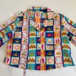 Cynthia Rowley Summer Icons Button Up Pajama Top Women’s Small Sardine Colorful Photo 3