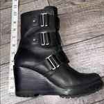 Sorel After Hours Black Buckle Wedge Boots Photo 9