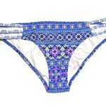 Shade & Shore Sun Coast Strappy Cheeky Bikini Bottom Blue Multicolor NWOT S Photo 1