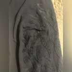 EXPRESS Classic Black Cotton Full Length Leggings with Beading Design - size L Photo 2