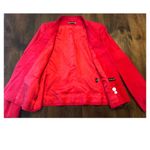 Harvé Benard Harve Benard Vintage Red Jacket Skirt Suit Set White Buttons Made In Italy Sz 12 Photo 5