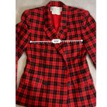 Women’s 100% Wool Red Vintage Pleated Skirt Suit Set 2 Photo 6