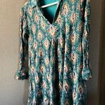 Dee Elle  Teal Top with Patterned Trim medium Photo 0