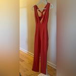 Hello Molly Red Orange Plunging Neckline Jumpsuit Size 2 XS Photo 1
