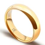 Ladies 18kt solid yellow gold 4mm classic dome wedding band NWT 7 Photo 0
