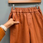 Genuine Sheepskin Leather Pull On Pants in Caramel XS Brown Photo 2