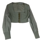 Finders size medium Sage Green Blouse Buckle Accents cosplay ren fest sheer sle Photo 0
