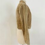 Vintage blazer cropped suede leather boho jacket Tan Photo 7