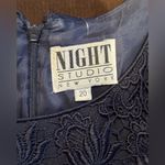 Night Studio New York Vintage Navy Blue Lace Top Gold Jewels In Front SZ 20 Photo 10