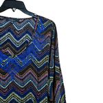 Calessa Tunic Top Womens 2X Multicolor Chevron Print Accordion Stretch Blouse Photo 2