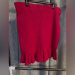 EXPRESS  XL Ribbed hot pink sweater material ruffle pencil skirt. Photo 3