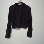 Lululemon  Women's Reversible Mesh 1/2 Crop Zip Jacket black Red‎ Merlot Sz 8 Photo 3