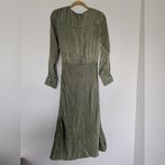 Socialite  Bias Cut Long Sleeve Midi Dress in Loden Green Nwt Sz M Photo 5