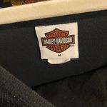 Harley Davidson  Motorcycles Black Glitter V Neck Long Sleeve Criss Cross Top Photo 8