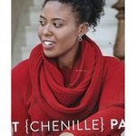 J.Jill Red Knit Infinity Scarf Ribbed Chenille-True Red Crochet Loop Scarf Photo 1