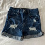 Aeropostale Medium Wash Seriously Stretchy Super High-Rise Midi Shorts Photo 0