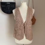 White Stag  Tan Crochet Button Vest, Size Medium Photo 0