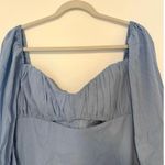 NWT RUMER Camille Long Sleeve Mini Dress In Blue Size Large Photo 3
