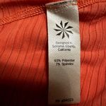 Athleta  Tank Top Scoop Neck Racerback Sleeveless Striped Orange Medium Photo 2